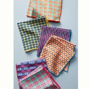 NWT Woven Geo Jacquard Dishcloths, Set of 6